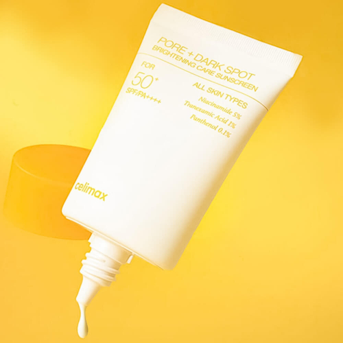 CELIMAX/ Осветляющий солнцезащитный крем Celimax Pore+Dark Spot Brightening Care Sunscreen SPF50+ PA++++ 50 мл.