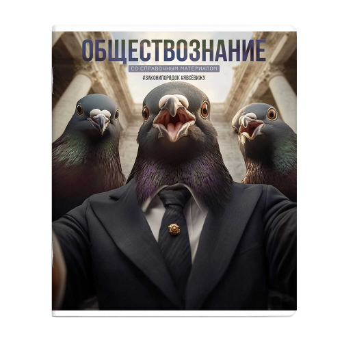 Тетрадь предметная арт. 69848/ ОБЩЕСТВОЗНАНИЕ /48 л., А5+, вн.блок - клетка, выборочный ТВИН УФ-лак,