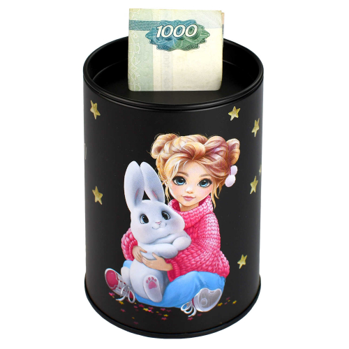 Копилка-подставка для канцелярских принадлежностей, 10,4х7,5х7,5 см, чёрный, 1отделение (- ия)