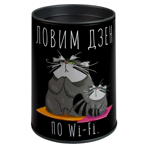 Копилка-подставка для канцелярских принадлежностей, 10,4х7,5х7,5 см, чёрный, 1отделение (- ия)