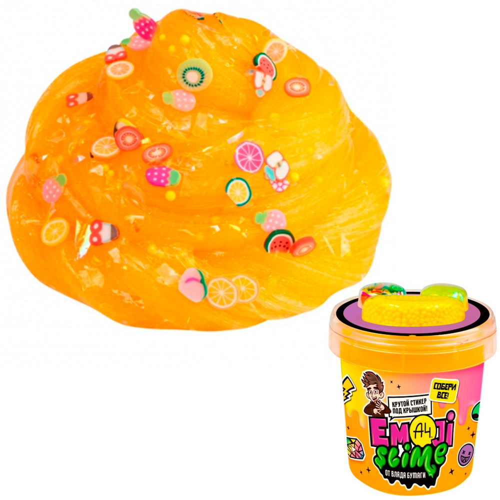 Лизун Slime Emoji-slime, оранжевый, 110 г. Влад А4 SLM065 в Нижнем Новгороде