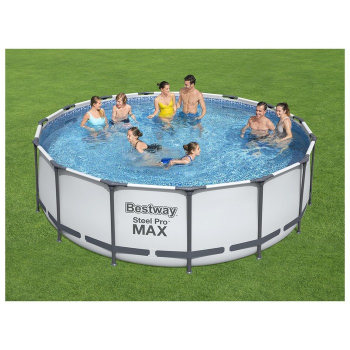 УЦЕНКА Бассейн каркасный Bestway Steel Pro Мах 56438, 457×122 см, фильтр-насос, лест, тент, круглый
