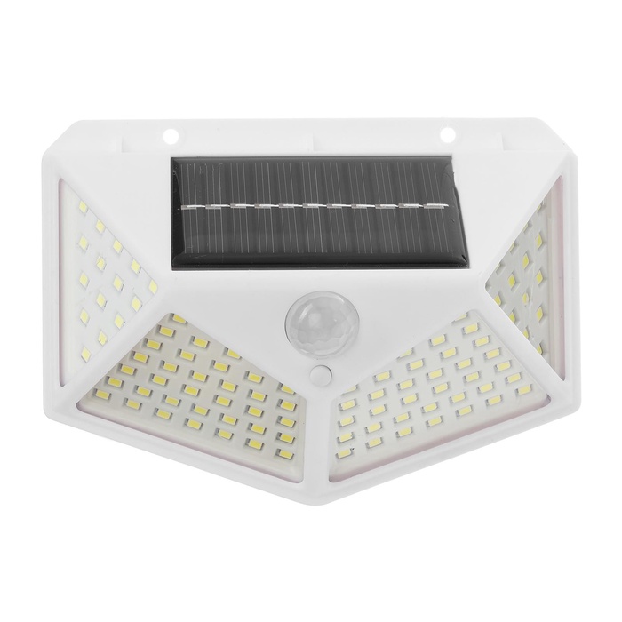 Садовый светильник, уличный, на солнечной батарее, накладной, 100 LED, свечение белое