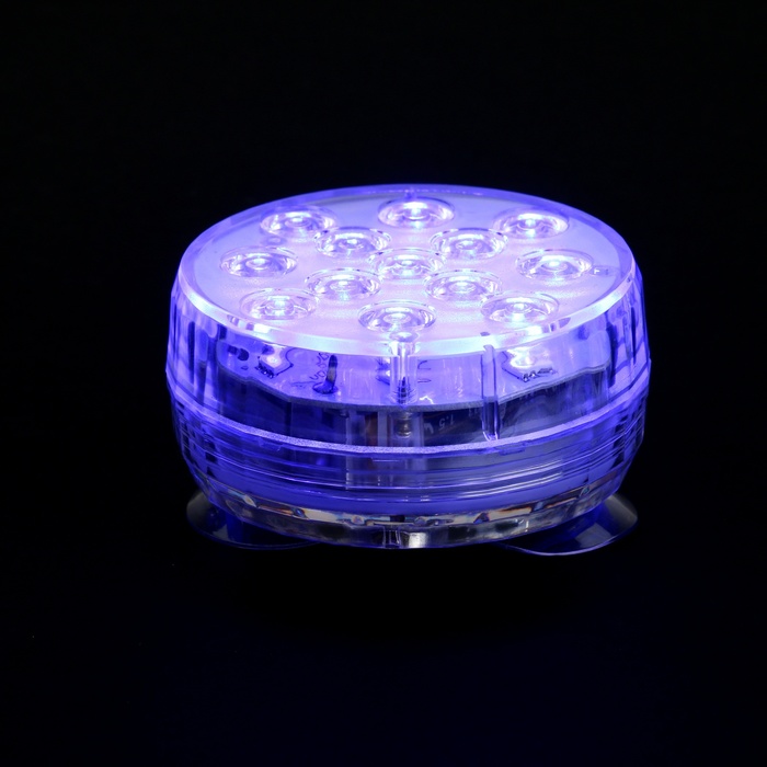 Светильник подводный с ПДУ, 13 LED, 4 Вт, IP68, RGB, таймер, от батареек 3*AAA (не в компл.)