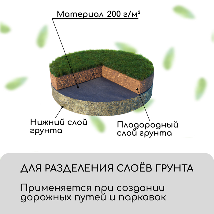Геотекстиль иглопробивной, 10×1.5 м, плотность 200 г/м², с УФ-стабилизатором, чёрный, Greengo