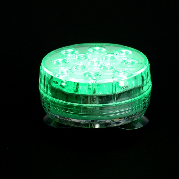 Светильник подводный с ПДУ, 13 LED, 4 Вт, IP68, RGB, таймер, от батареек 3*AAA (не в компл.)