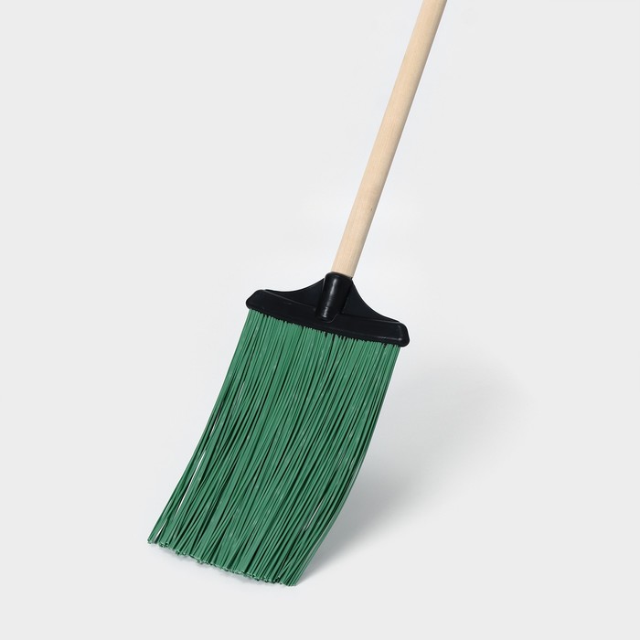 Метла полипропиленовая «Плоская», с черенком, МИКС