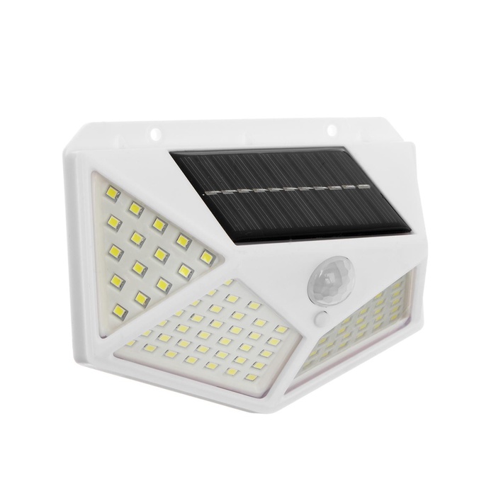 Садовый светильник, уличный, на солнечной батарее, накладной, 100 LED, свечение белое