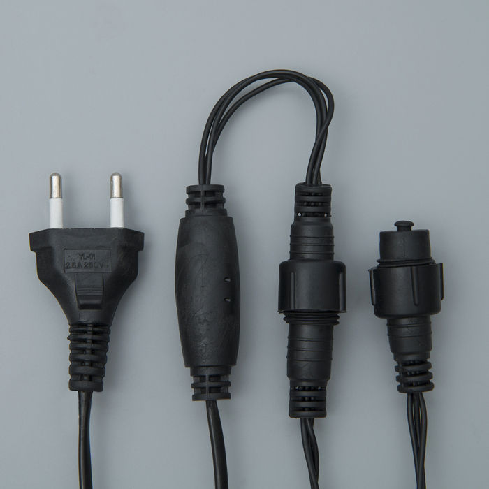 УЦЕНКА Гирлянда «Бахрома», 3×0.9 м, IP44, УМС, 232 LED, 220 В, тёмная нить, свечение тёплое белое