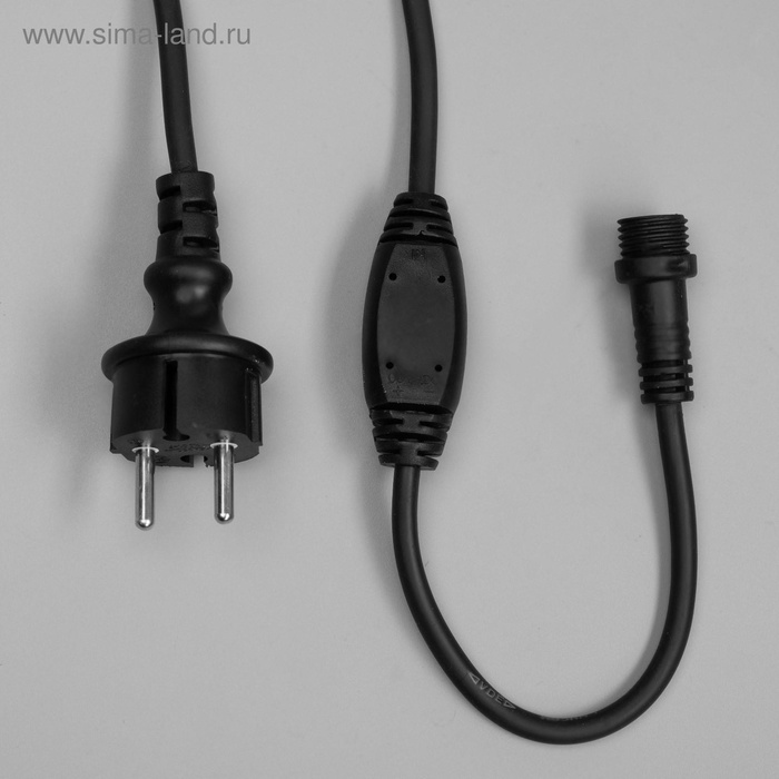 УЦЕНКА Гирлянда «Бахрома», 3×0.6 м, IP65, УМС, 108 LED, 220 В, тёмная нить каучук, свечение тёплое белое