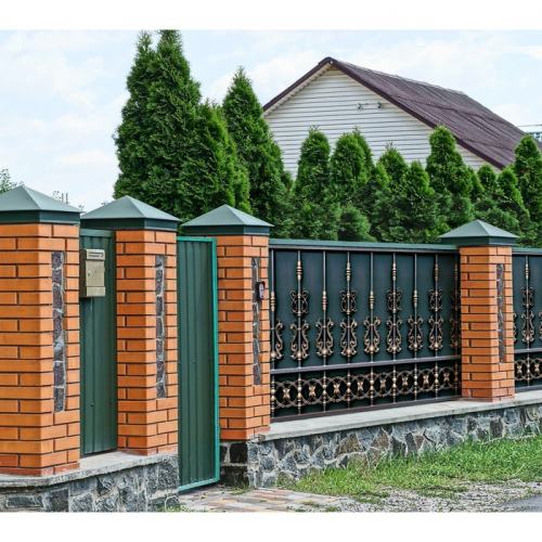 Фотобаннер, 300×200 см, с фотопечатью, люверсы шаг 1 м, «Золотой забор», Greengo