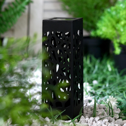 Садовый светильник «Ажурный», уличный, на солнечной батарее, 6×29×6 см, 1 LED, свечение тёплое белое