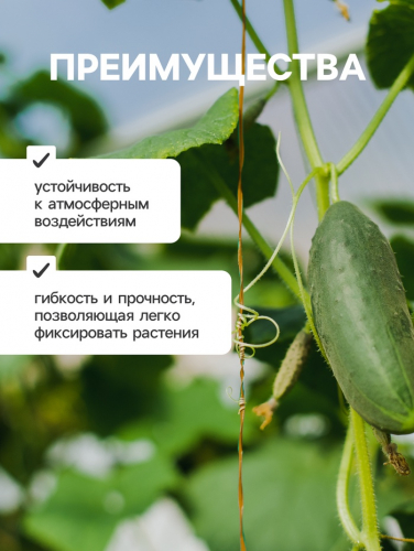 Проволока подвязочная 50 м, биоразлогаемая оболочка