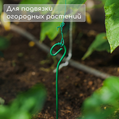 Колышек для подвязки растений, h=80 см, d=3 мм см, проволочный, зелёный, Greengo