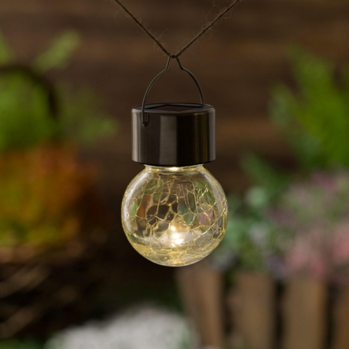 Садовый светильник «Лампочка», уличный, на солнечной батарее, 6×9 см, 1 LED, свечение тёплое белое