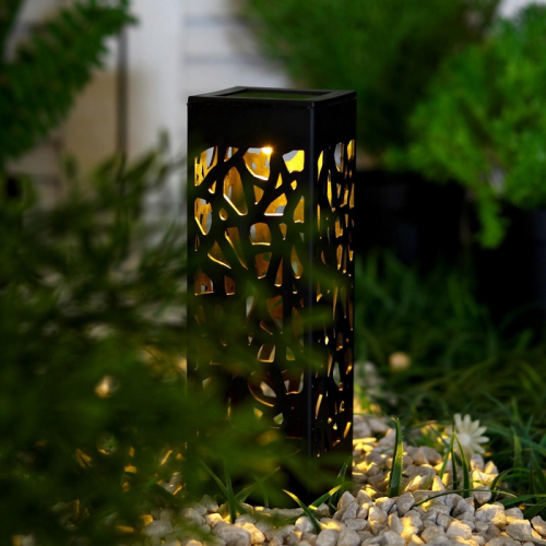 Садовый светильник «Ажурный», уличный, на солнечной батарее, 6×29×6 см, 1 LED, свечение тёплое белое