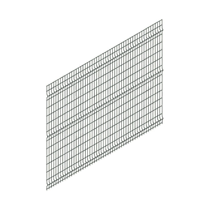 Панельное ограждение, 1.73 × 2.5 м, ячейка 200 × 55 мм, d = 3.5 мм, цвет графит