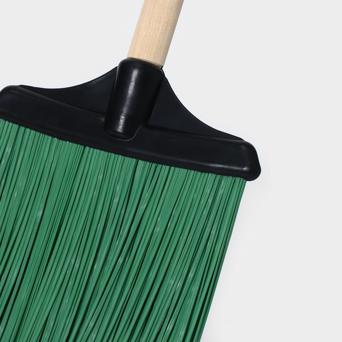 Метла полипропиленовая «Плоская», с черенком, МИКС