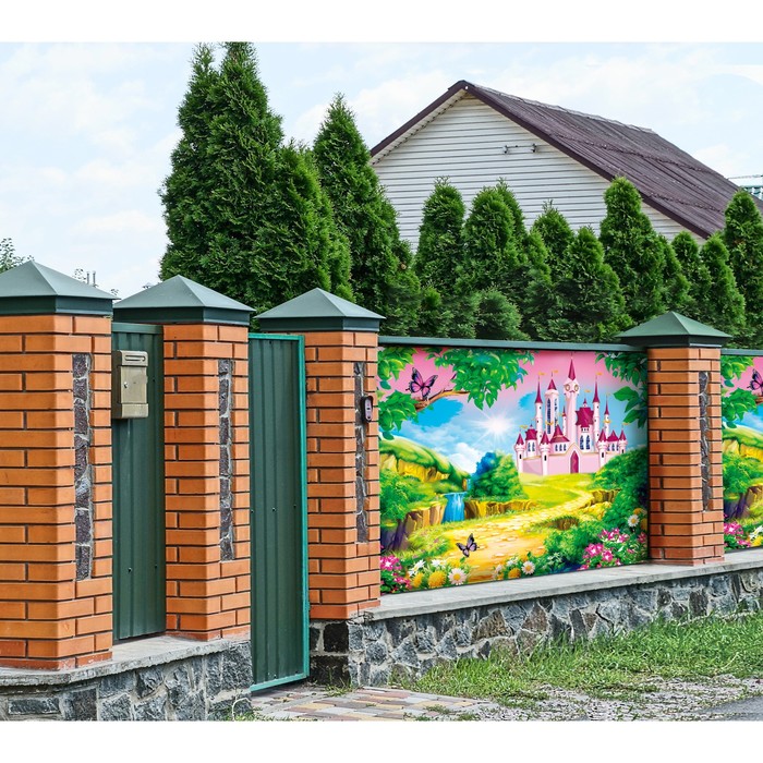 Фотобаннер, 250×200 см, с фотопечатью, люверсы шаг 1 м, «Сказочный замок», Greengo