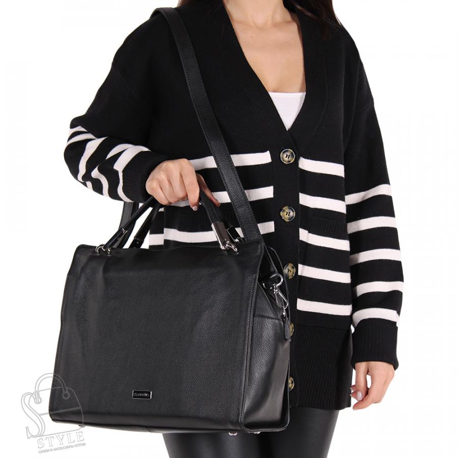 Сумка женская кожаная 98040 black Velina Fabbaino-Safenta/30