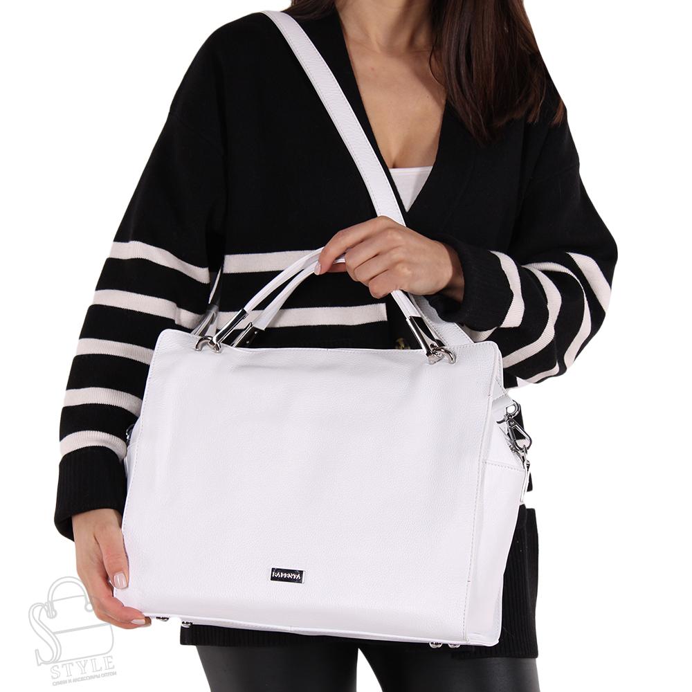 Сумка женская кожаная 98040 white Velina Fabbaino-Safenta/30