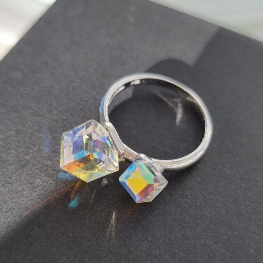 Кольцо ювелирная бижутерия, посеребрение с перламутровыми камнями, , 13085,Уценка, арт.08.1204