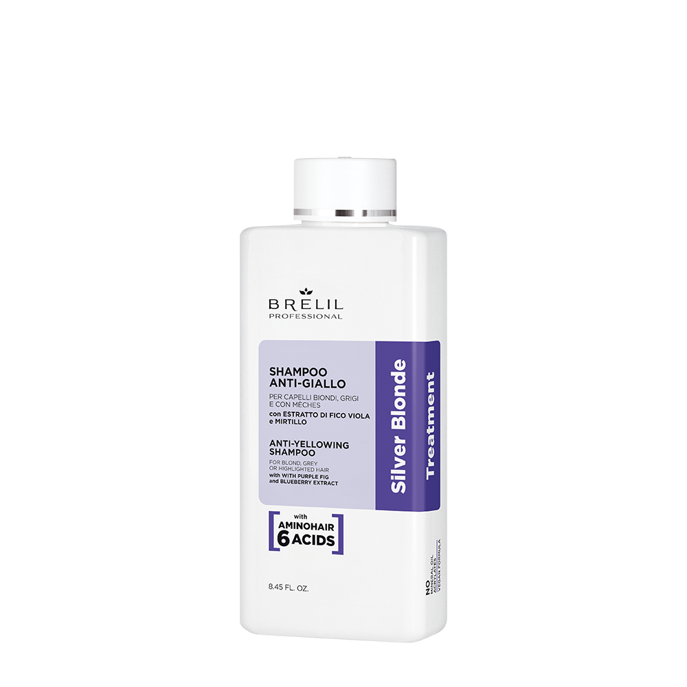 BRELIL Шампунь антижелтый для светлых, мелированных и седых волос AMINO TREATMENT 250 мл
