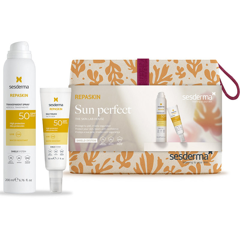 SESDERMA Солнцезащитный набор SPF50: спрей для тела 200 мл + средство для лица 50 мл