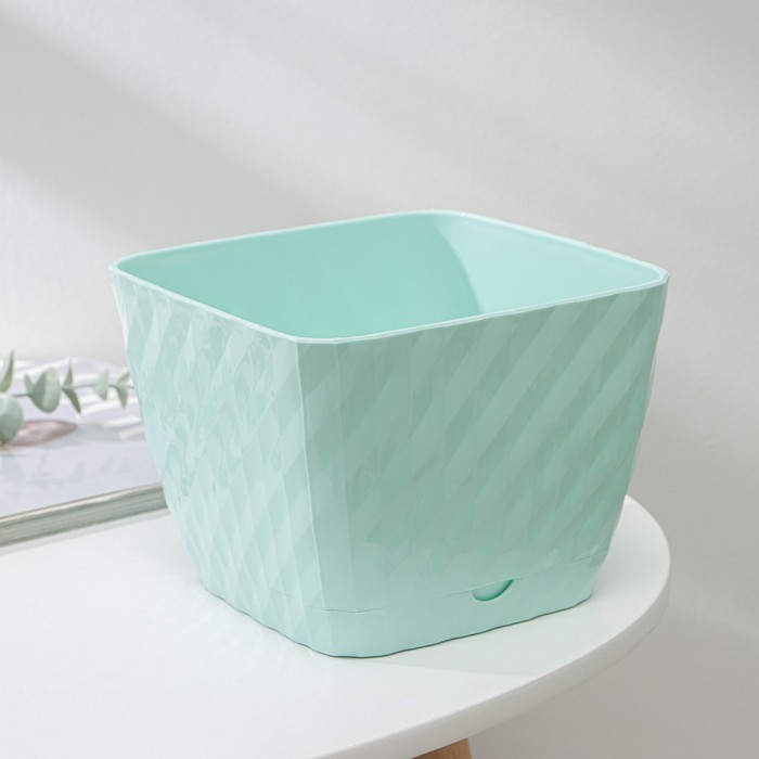 Горшок для цветов с поддоном «Классика», 2 л, пластиковый, цвет мятный