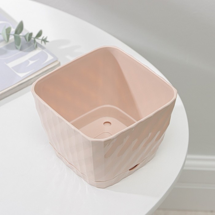 Горшок для цветов с поддоном «Классика», 1 л, бежевый