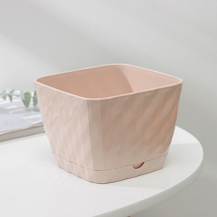 Горшок для цветов с поддоном «Классика», 1 л, бежевый