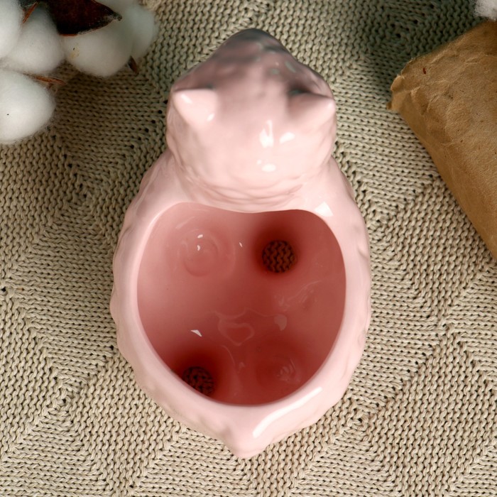 Горшок для цветов «Лама Лёля», керамический, 250 мл, 15×8×12 см, розовый