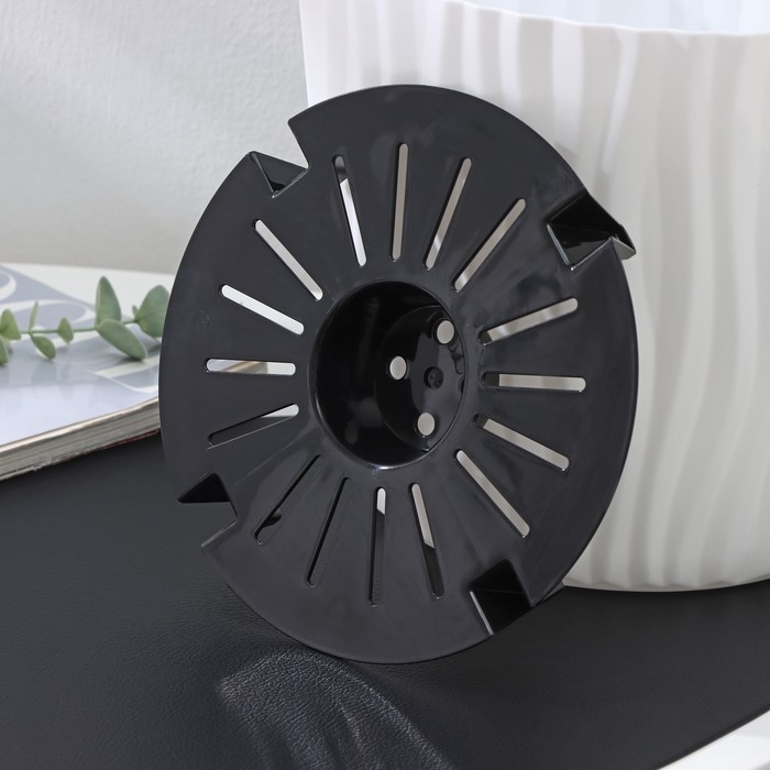 Кашпо для цветов со вставкой «Волна», 8 л, d=25 см, h=21.5 см, белый