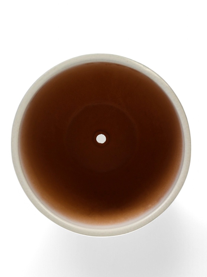 Горшок для цветов «Бабл гам» керамический, с поддоном, 5 л, белый с зелёной полосой