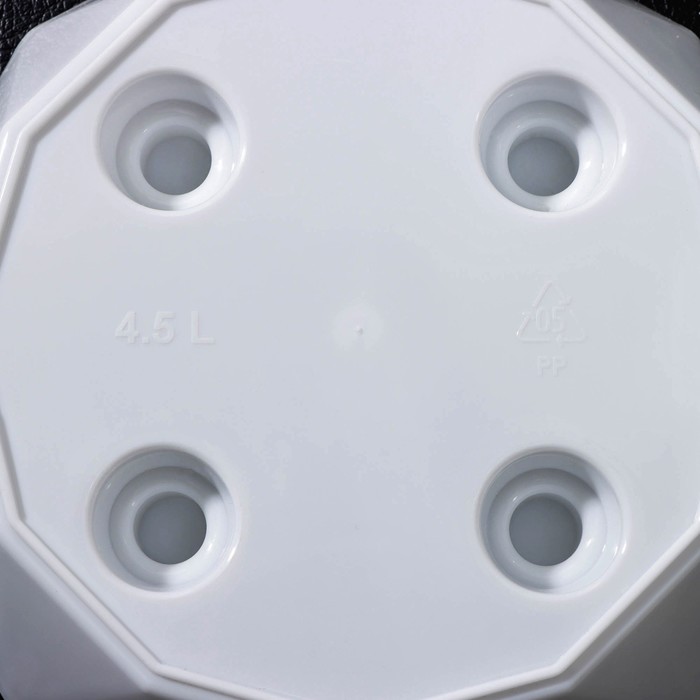 Горшок для цветов с поддоном Laurel, 4.5 л, d=22 см, h=19 см, пластиковый, белый