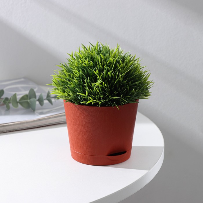 Горшок для цветов с прикорневым поливом «Альянс», 0.4 л, d=10 см, h=8.5 см, пластиковый, цвет терракот