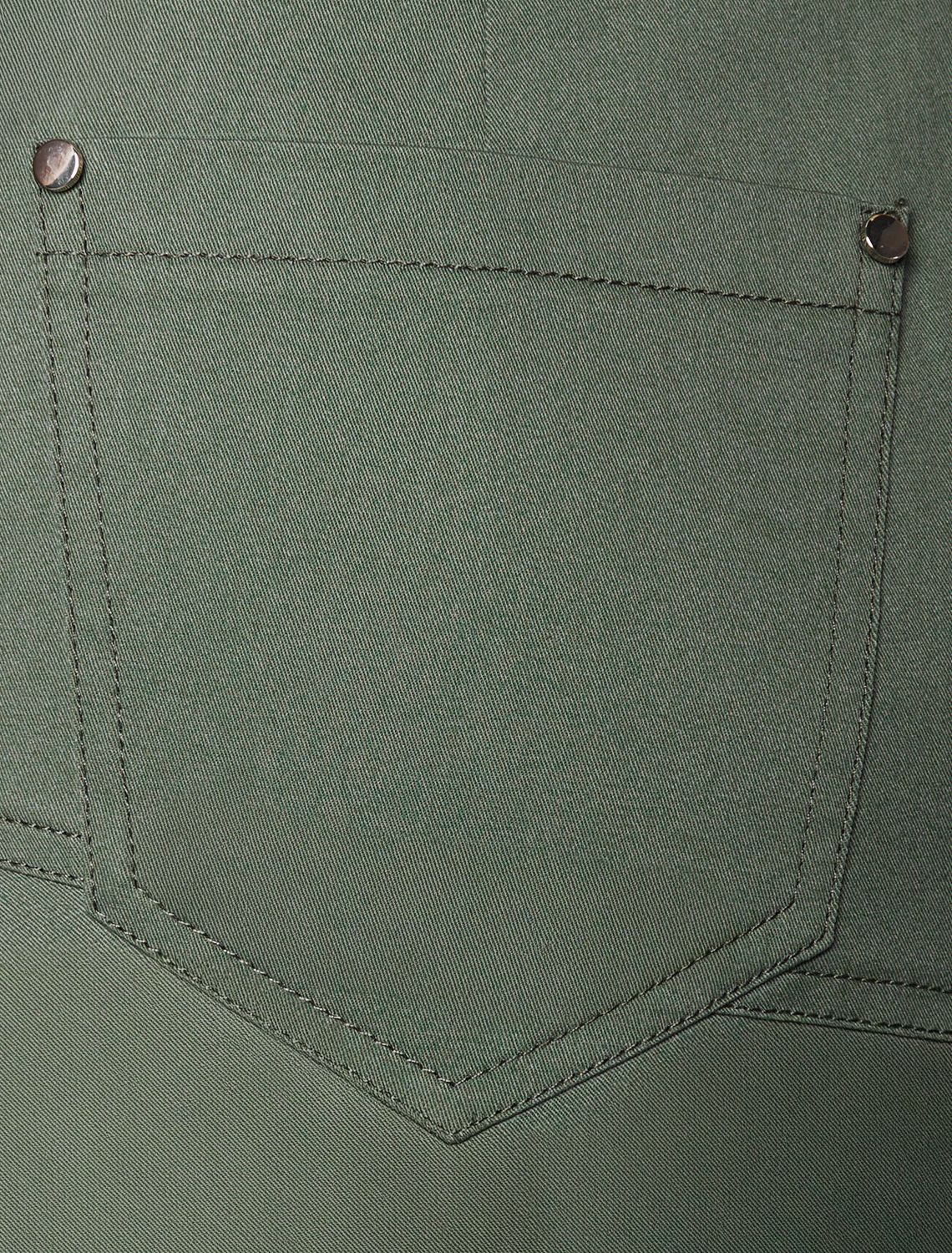 Юбка-годе из хлопка D26.198 темно-оливковый