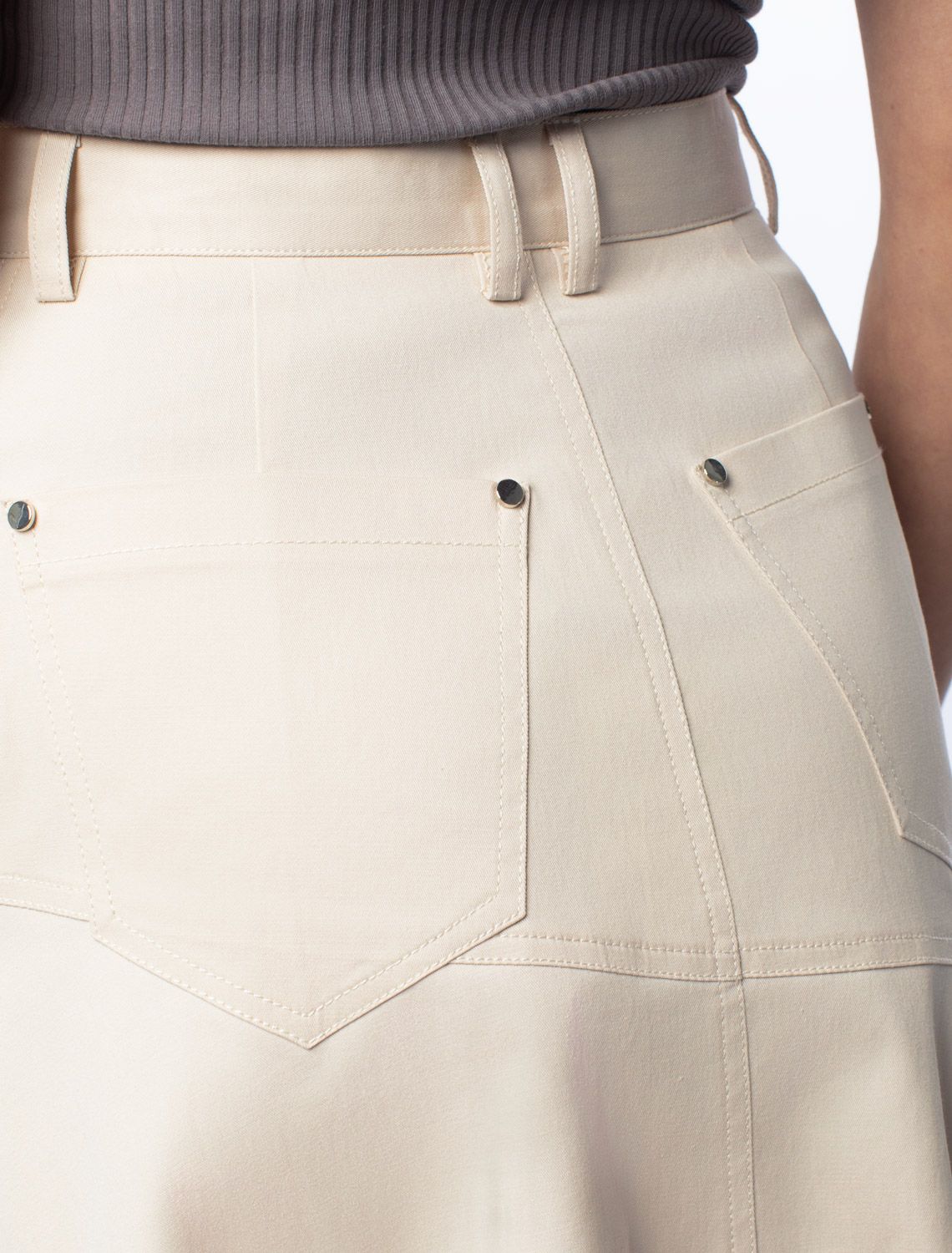 Юбка-годе из хлопка D26.198 светло-бежевый