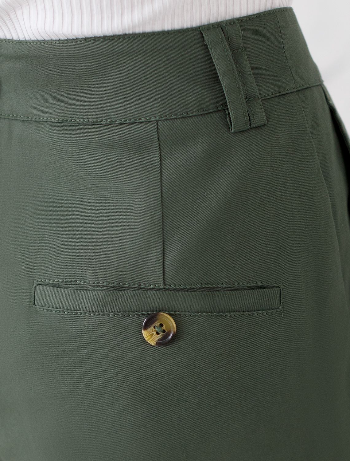 Брюки-палаццо из хлопка с защипами D24.268 темно-оливковый