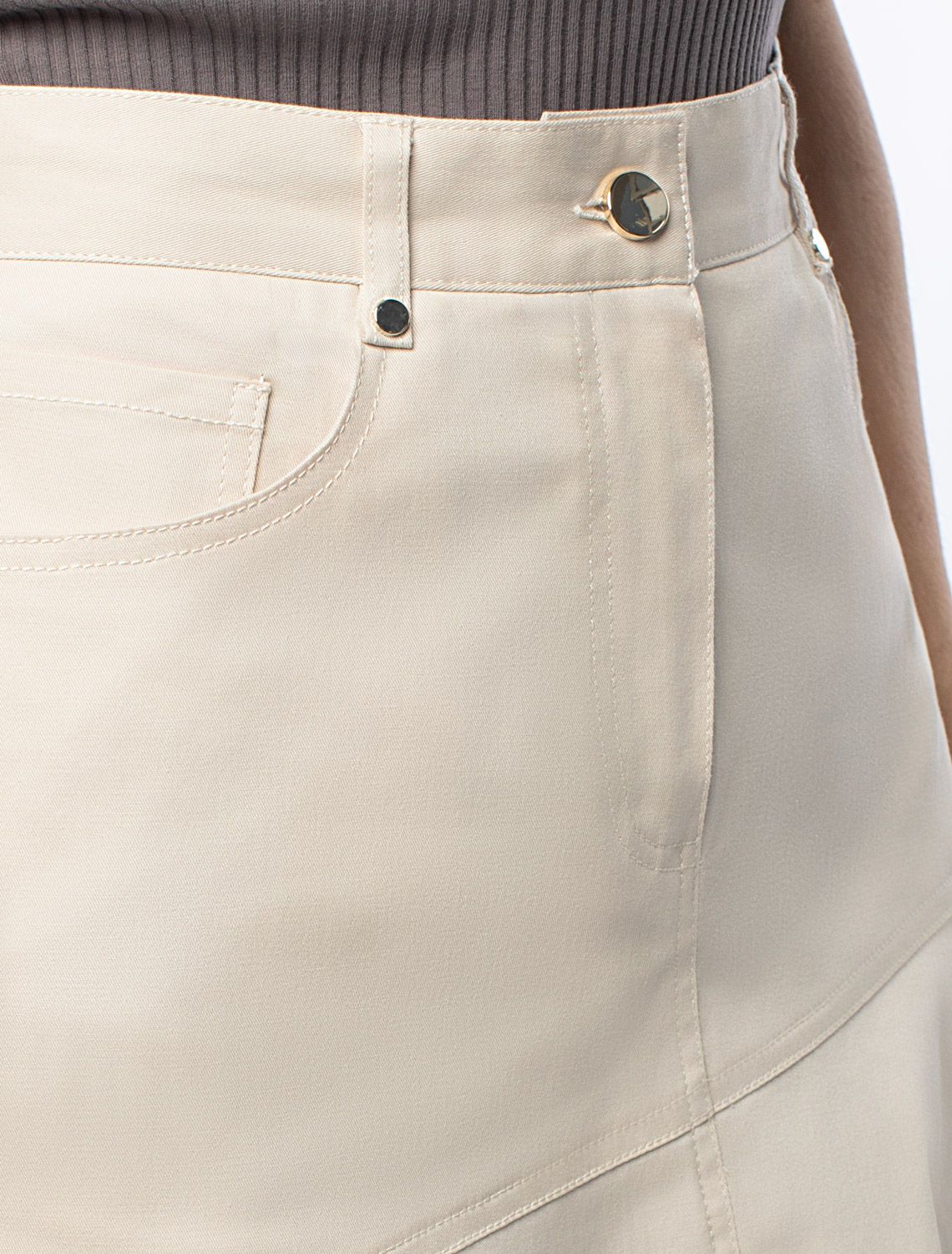 Юбка-годе из хлопка D26.198 светло-бежевый