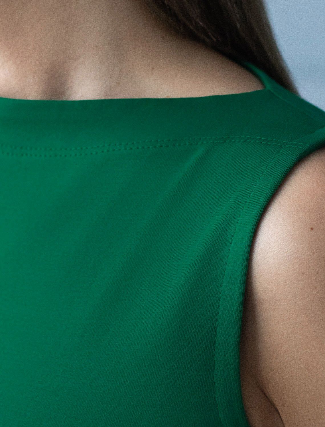 Топ из премиального хлопка с эластаном D43.201 зеленый