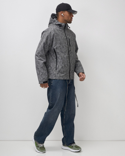 Куртка спортивная мужская весна осень серого цвета 25470Sr