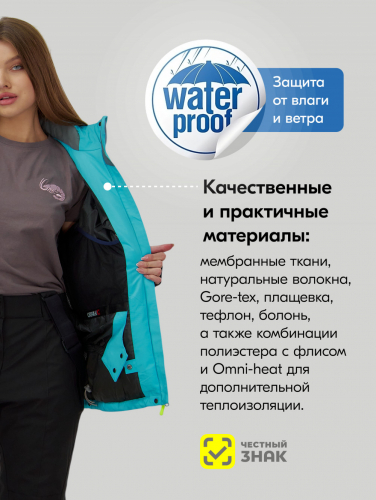 Горнолыжный костюм женский зимний большого размера голубого цвета 07093Gl