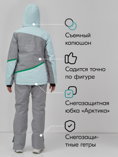 Горнолыжный костюм женский зимний голубого цвета 0709_1Gl