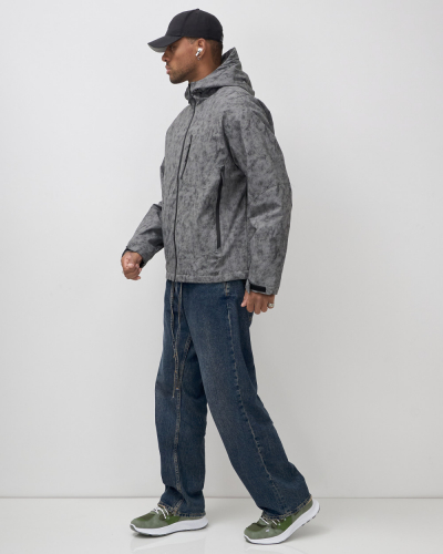 Куртка спортивная мужская весна осень серого цвета 25470Sr