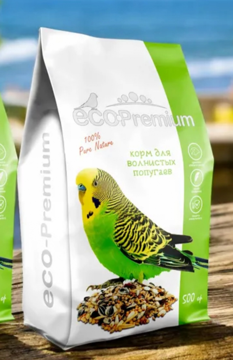 ECO Premium Корм для волнистых попугайчиков. Основной рацион, 500 г