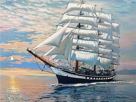 Алмазная мозаика картина стразами Парусник паллада, 30х40 см