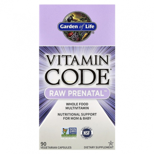 Garden of Life, Vitamin Code, RAW Prenatal, вегетарианские капсулы