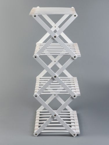 Подставка для цветов Greengo, 4 полки, 50×25×68 см, напольная, бамбук, белая