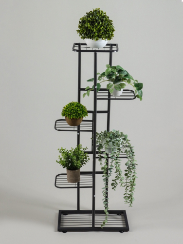 Подставка для цветов Greengo, 6 полок, 44×22×105 см, напольная, металл, тёмно-серая